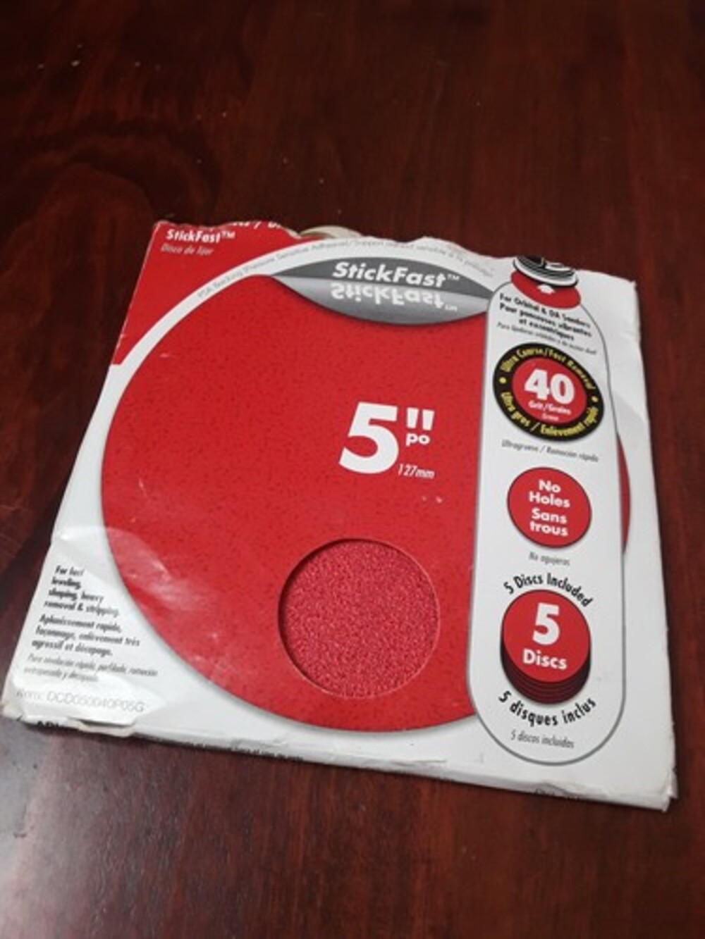 5 pcs Diablo DCD050040P05G 5" 40-Grit Random Orbital Sanding Disc with StickFast